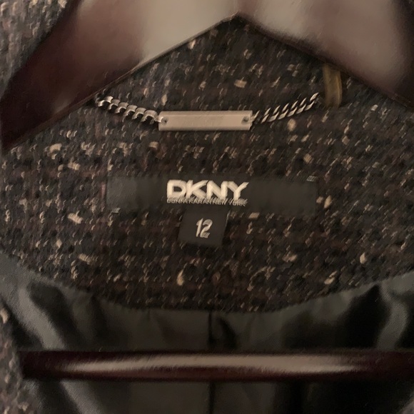 Tweed Mid Length DNKY Winter Dress Coat - Picture 3 of 6